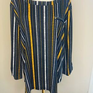 Striped Navy and Gold Women's Blouse